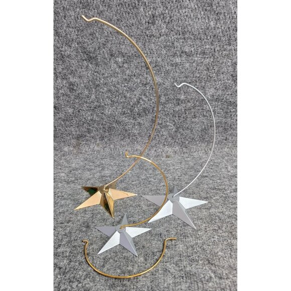 Department 56 Gold Silver Star Ornament Hangers Set of 3 With Metal Hooks - Picture 1 of 6